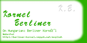 kornel berliner business card